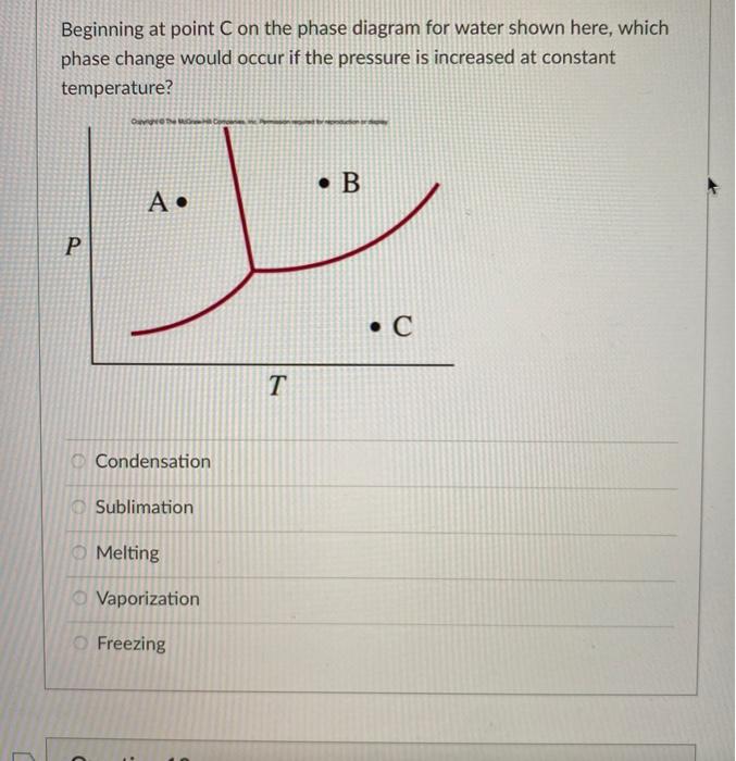 Solved Beginning at point C on the phase diagram for water | Chegg.com