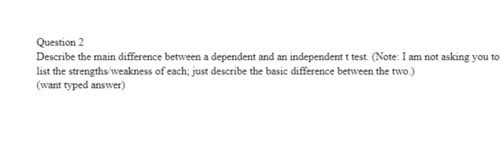 Solved Question 2 Describe the main difference between a | Chegg.com