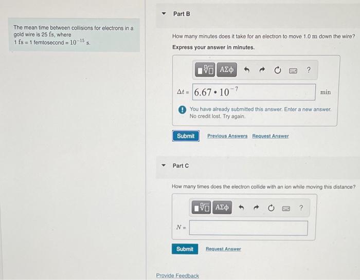 solved-part-b-the-mean-time-between-collisions-for-electrons-chegg