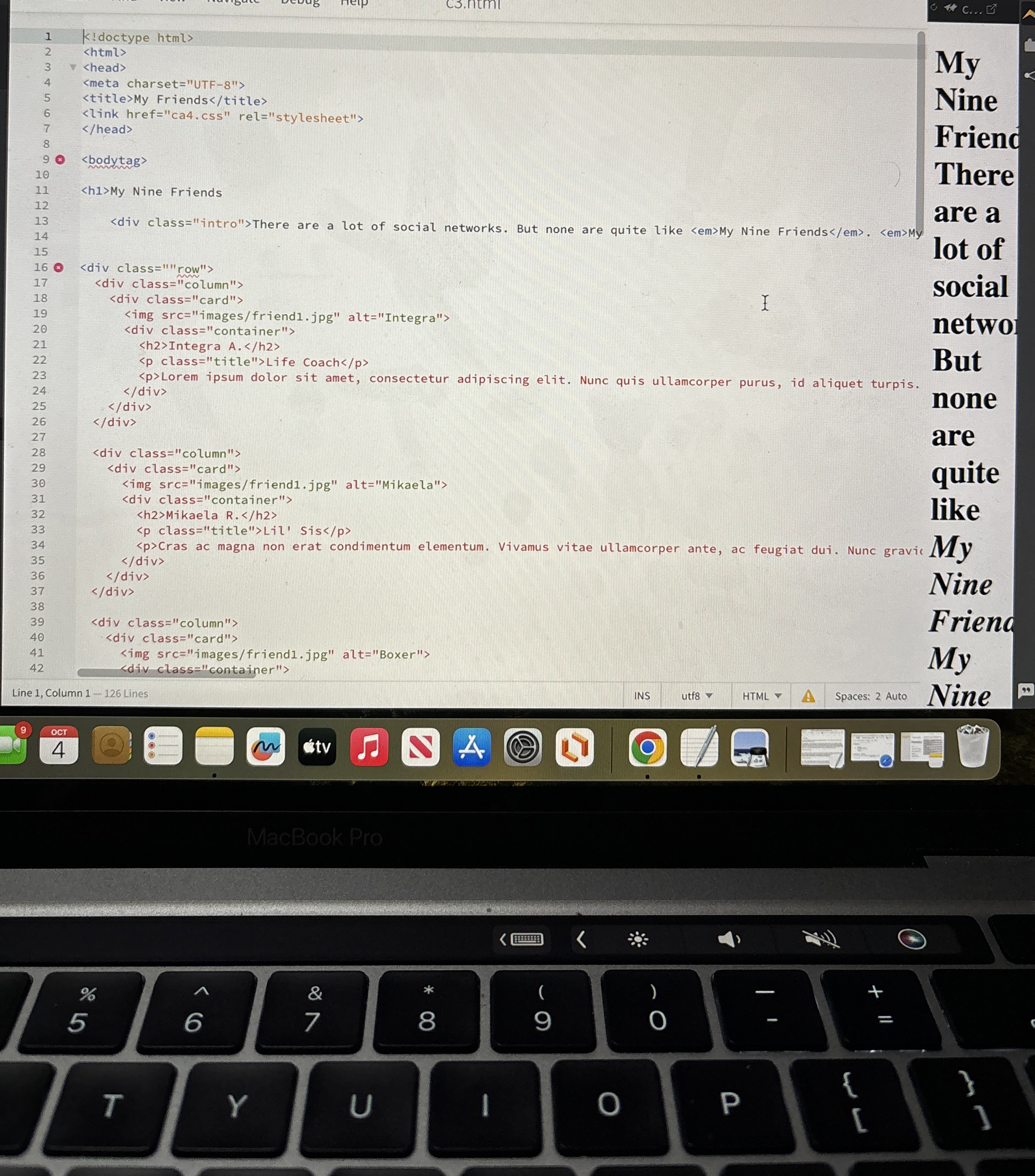 Solved Whats wrong with my code !doctype html>grad 1> | Chegg.com