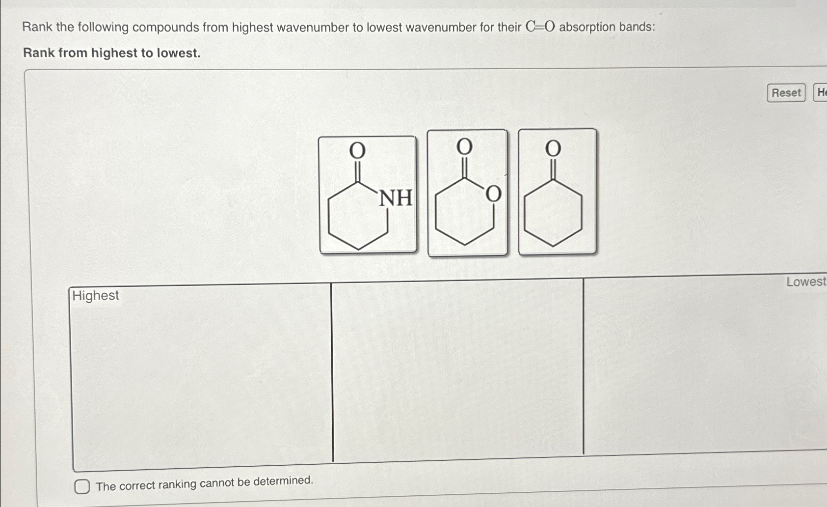 Solved Rank the following compounds from highest wavenumber | Chegg.com