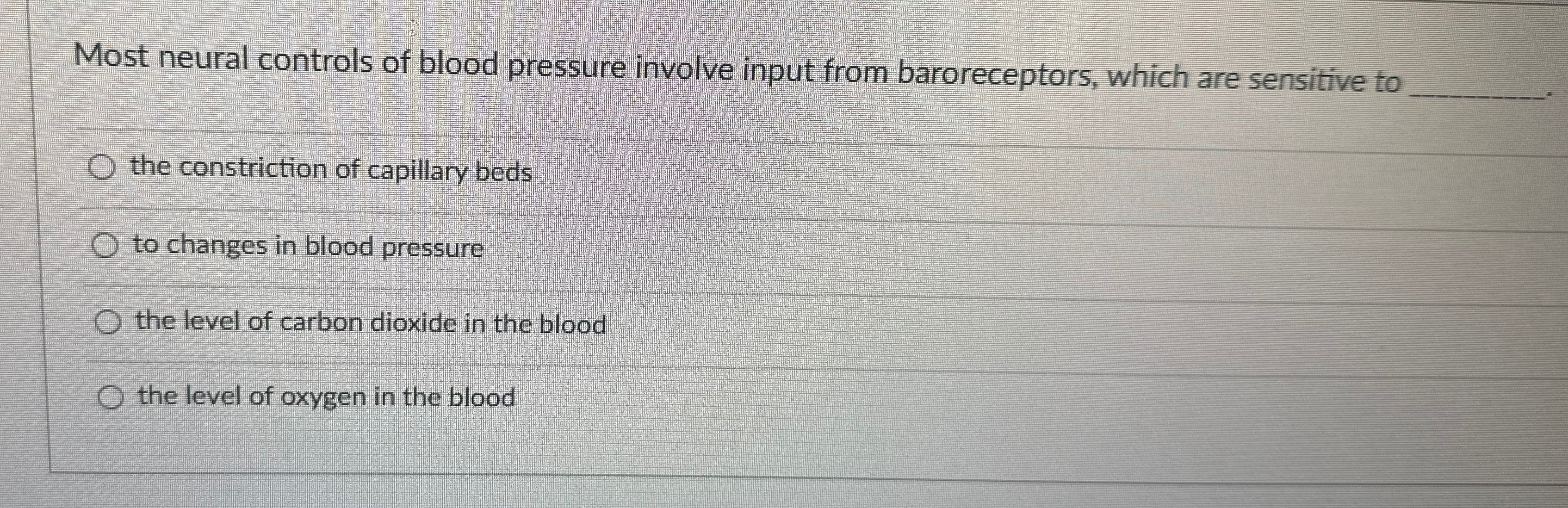Solved Most neural controls of blood pressure involve input | Chegg.com