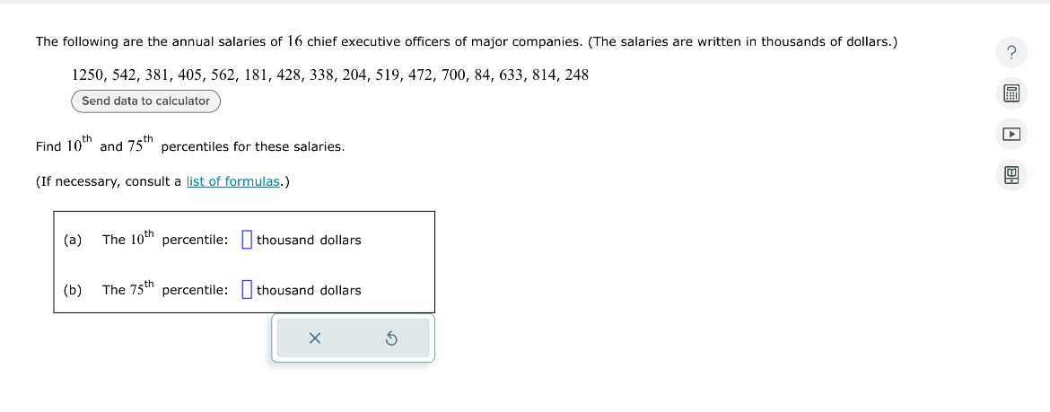 Solved The following are the annual salaries of 16 ﻿chief | Chegg.com