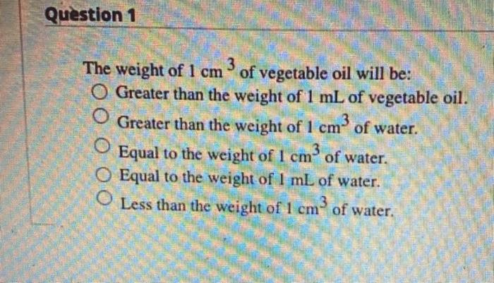 solved-question-1-3-the-weight-of-1-cm-of-vegetable-oil-will-chegg