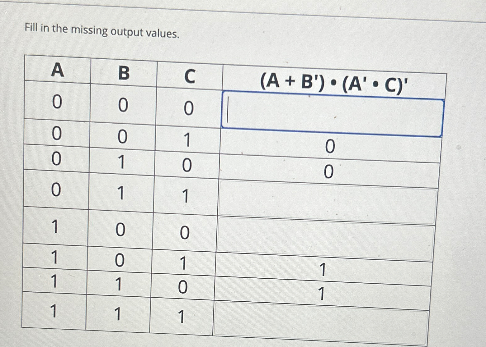 Solved Fill in the missing output | Chegg.com