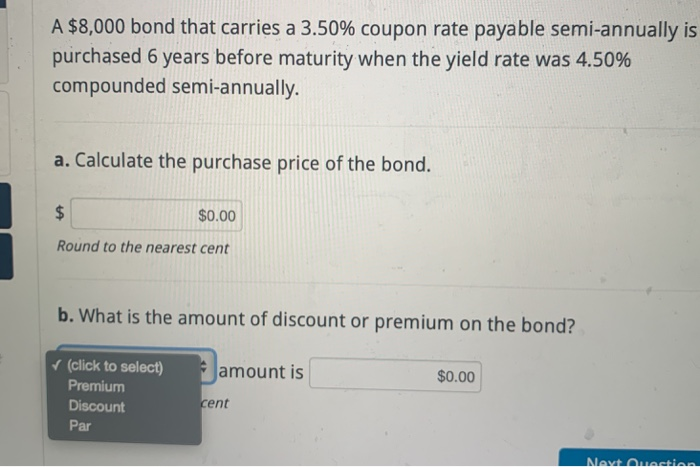 Solved A bond that has a face value of $2,500 and coupon | Chegg.com