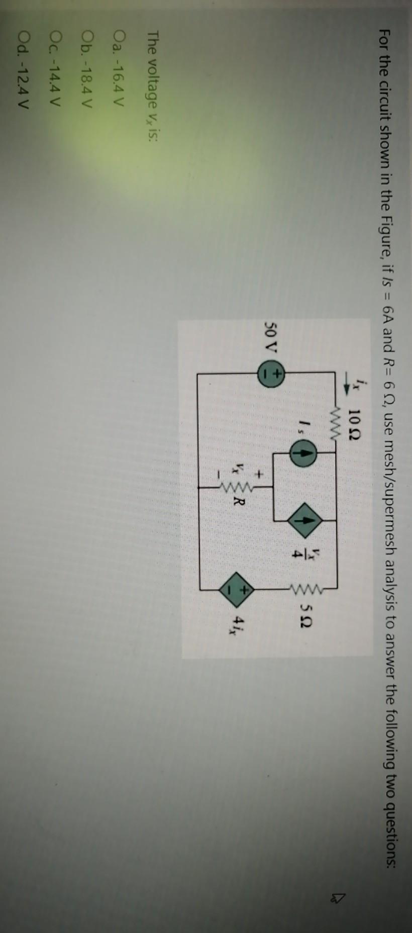 Solved For the circuit shown in the Figure, if Is = 6A and | Chegg.com