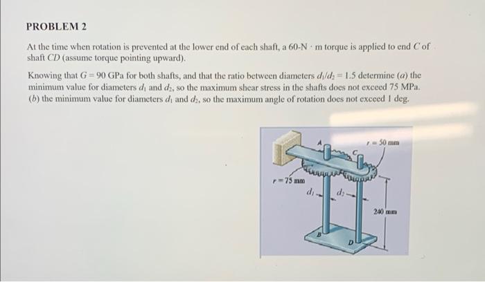 Solved PROBLEM 2 At the time when rotation is prevented at | Chegg.com