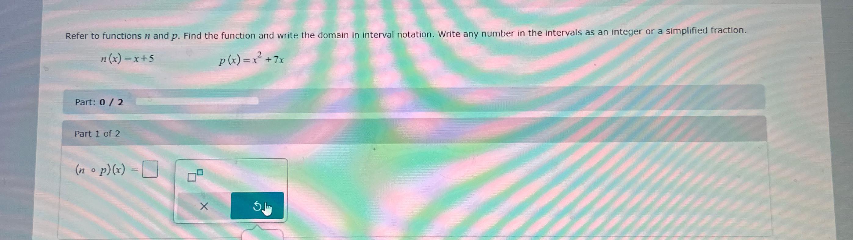 Solved Refer to functions n ﻿and p. ﻿Find the function and | Chegg.com