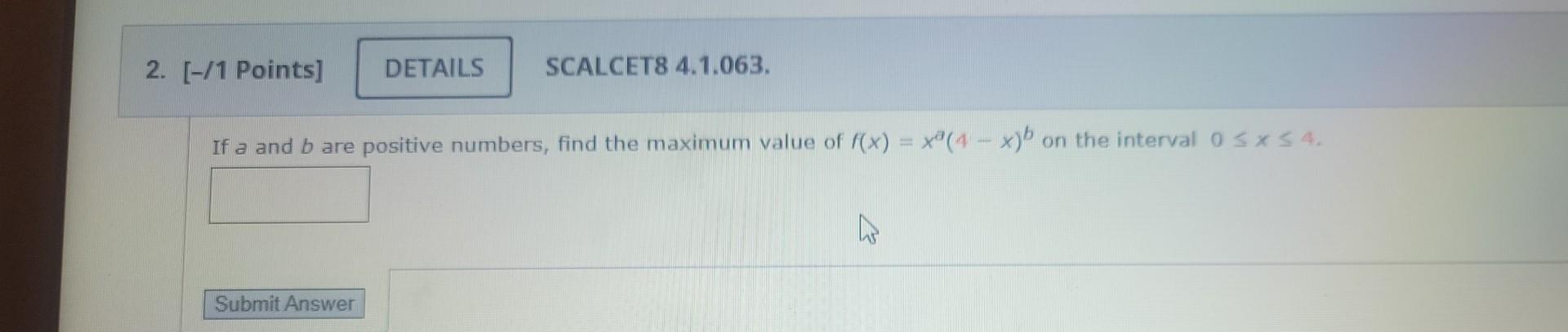 Solved If A And B Are Positive Numbers Find The Maximum 5240