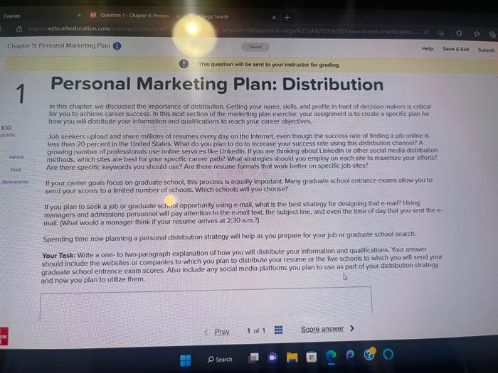 Personal Marketing Plan: Distribution | Chegg.com