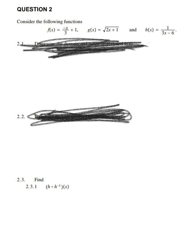 Solved Consider The Following Functions F X 3−x 1 G X 2x 1