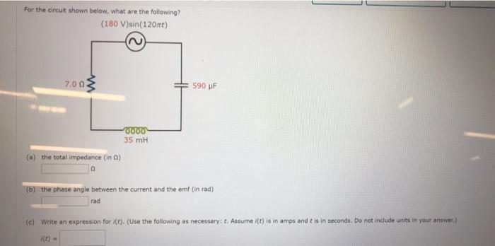 Solved For the circuit shown below, what are the following? | Chegg.com