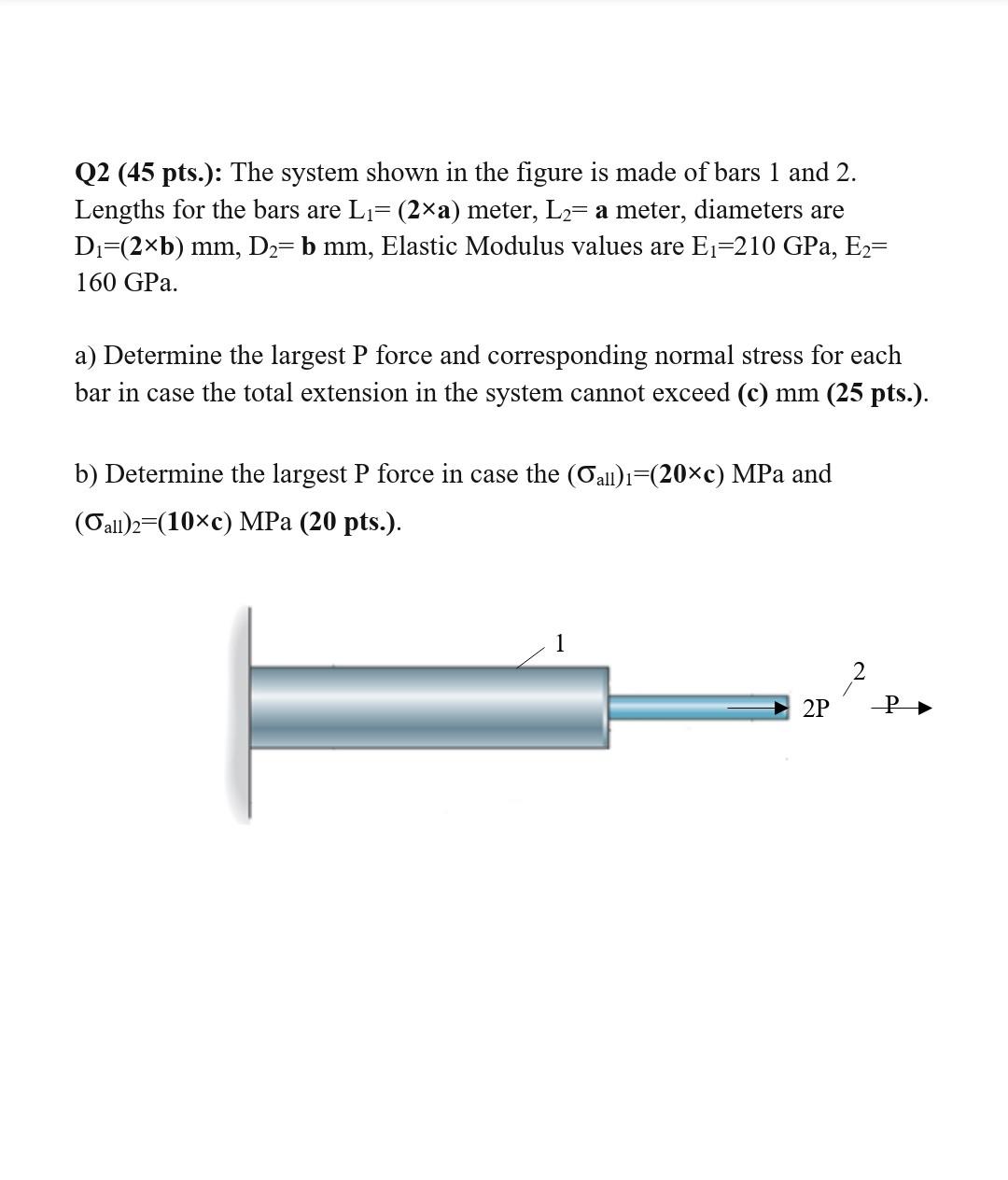 Solved Q2 (45 pts.): The system shown in the figure is made | Chegg.com