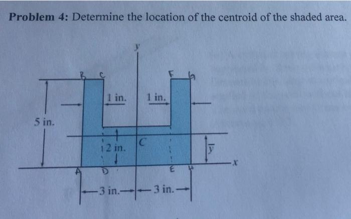 Solved Problem 4: Determine the location of the centroid of | Chegg.com