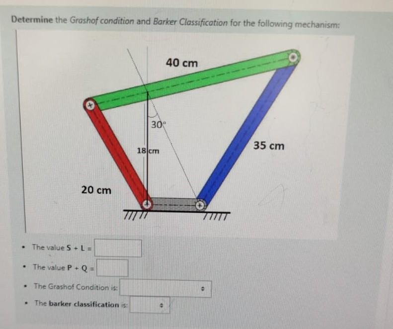 Solved Determine The Grashof Condition And Barker | Chegg.com