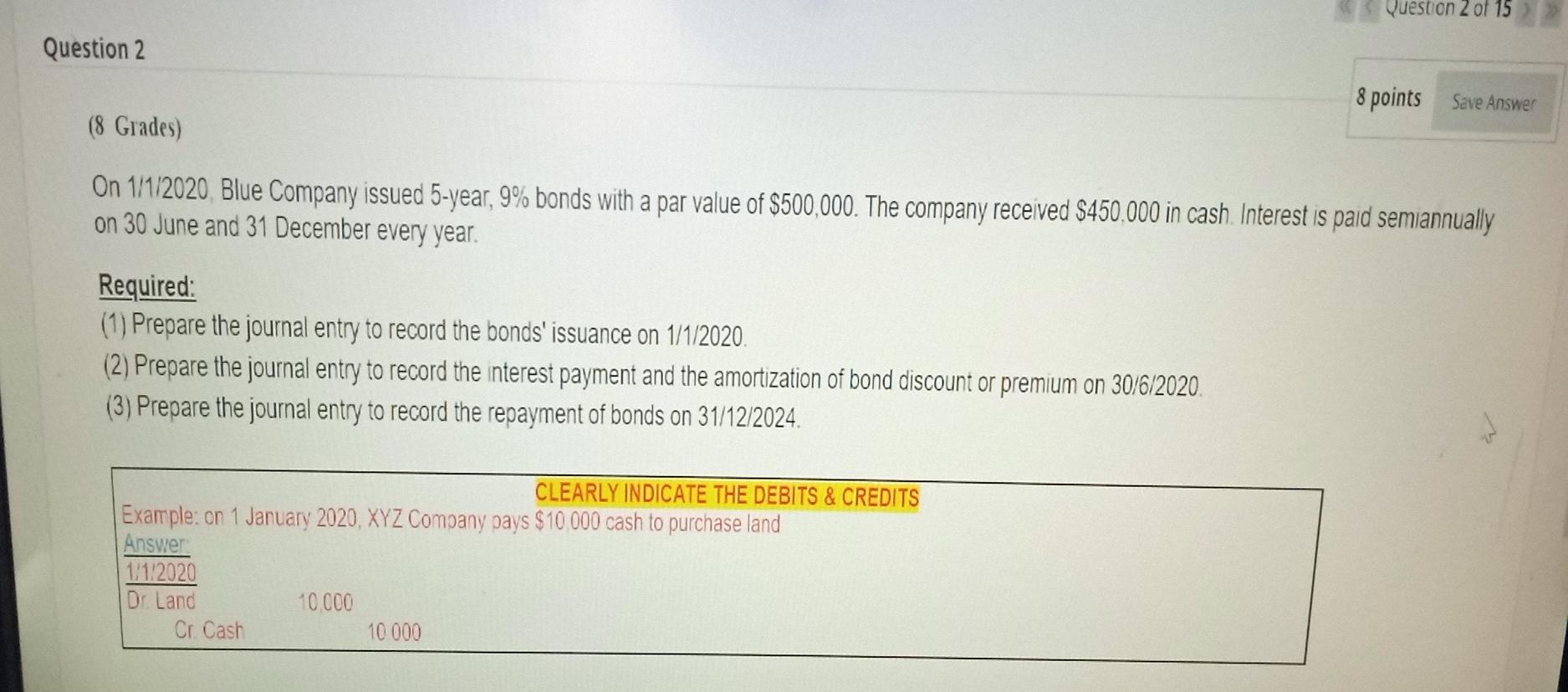 Solved Question 2 of 15 Question 2 8 points Save Answer (8 | Chegg.com