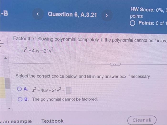 Solved Factor The Following Polynomial Completely. If The | Chegg.com