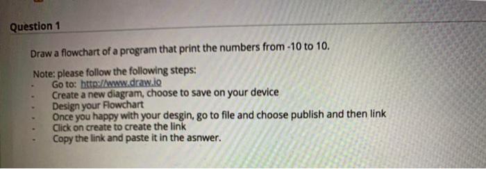 Solved Question 1 Draw a flowchart of a program that print | Chegg.com
