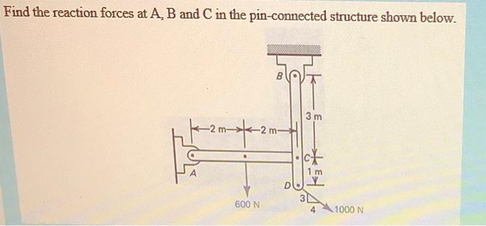 Solved Find the reaction forces at A, B and C in the | Chegg.com