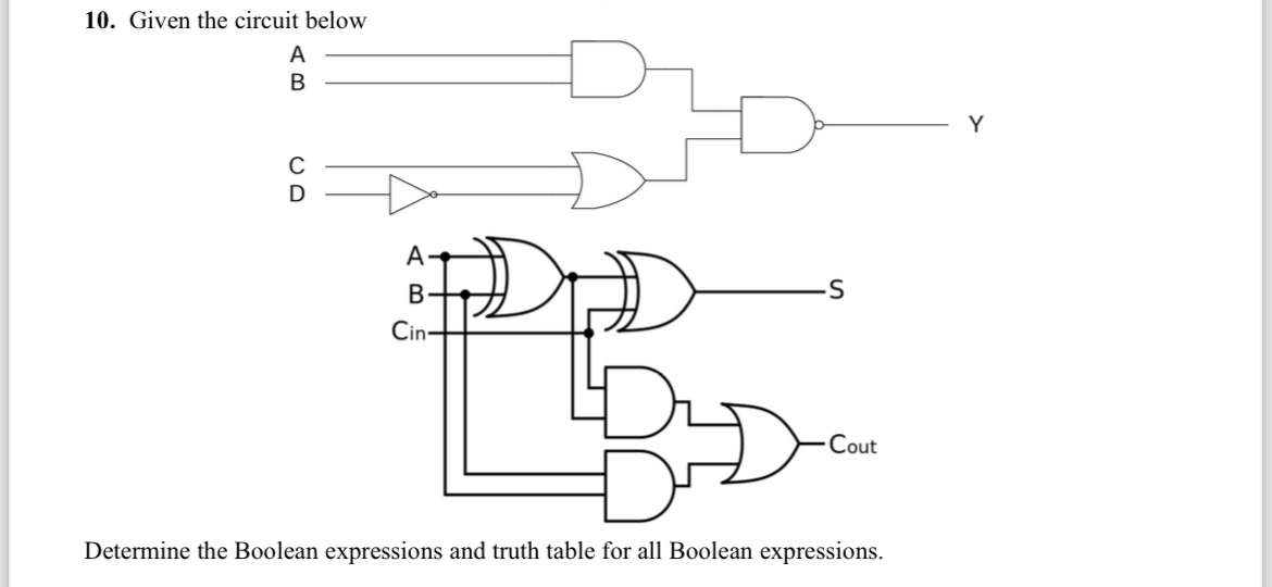 Solved Y Determine The Boolean Expressions And Truth Tabl