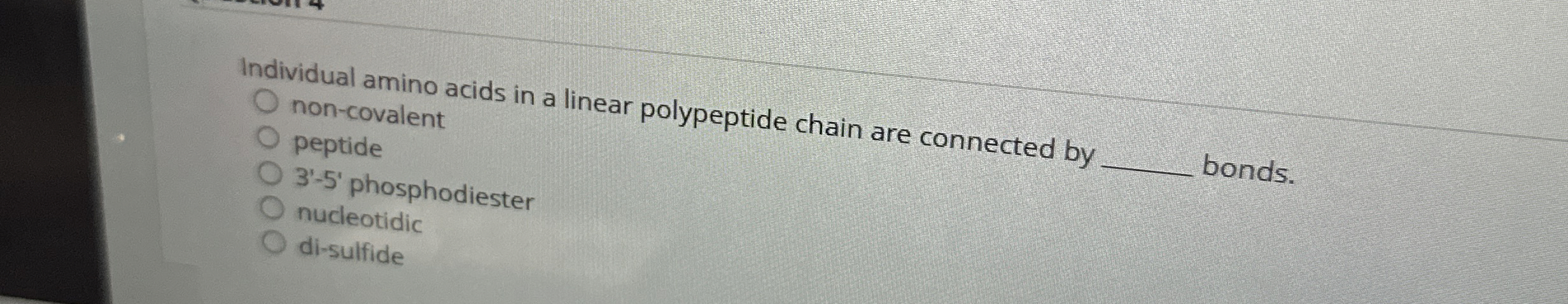 Solved Individual amino acids in a linear polypeptide chain | Chegg.com