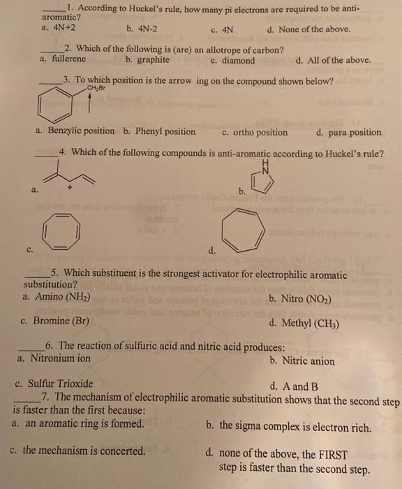 Solved C 4n 1 According To Huckel S Rule How Many Pi Chegg Com