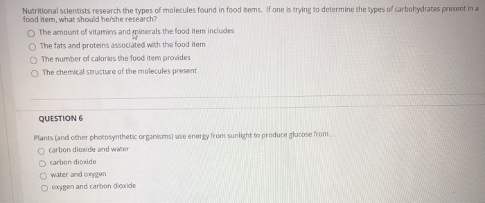 Solved Nutritional Scientists Research The Types Of | Chegg.com