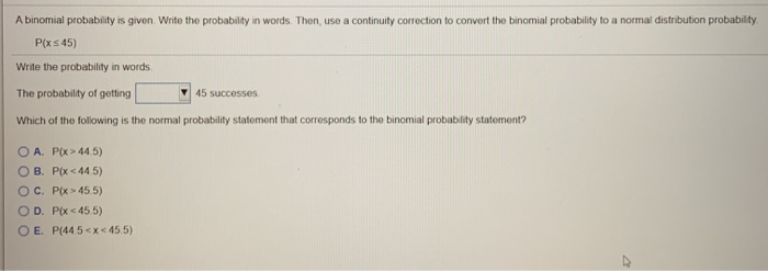 Solved A binomial probability is given Write the probability | Chegg.com