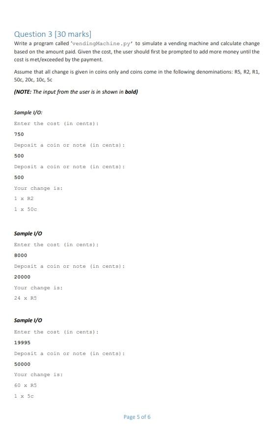 Solved Question 3 (30 marks] Write a program called | Chegg.com