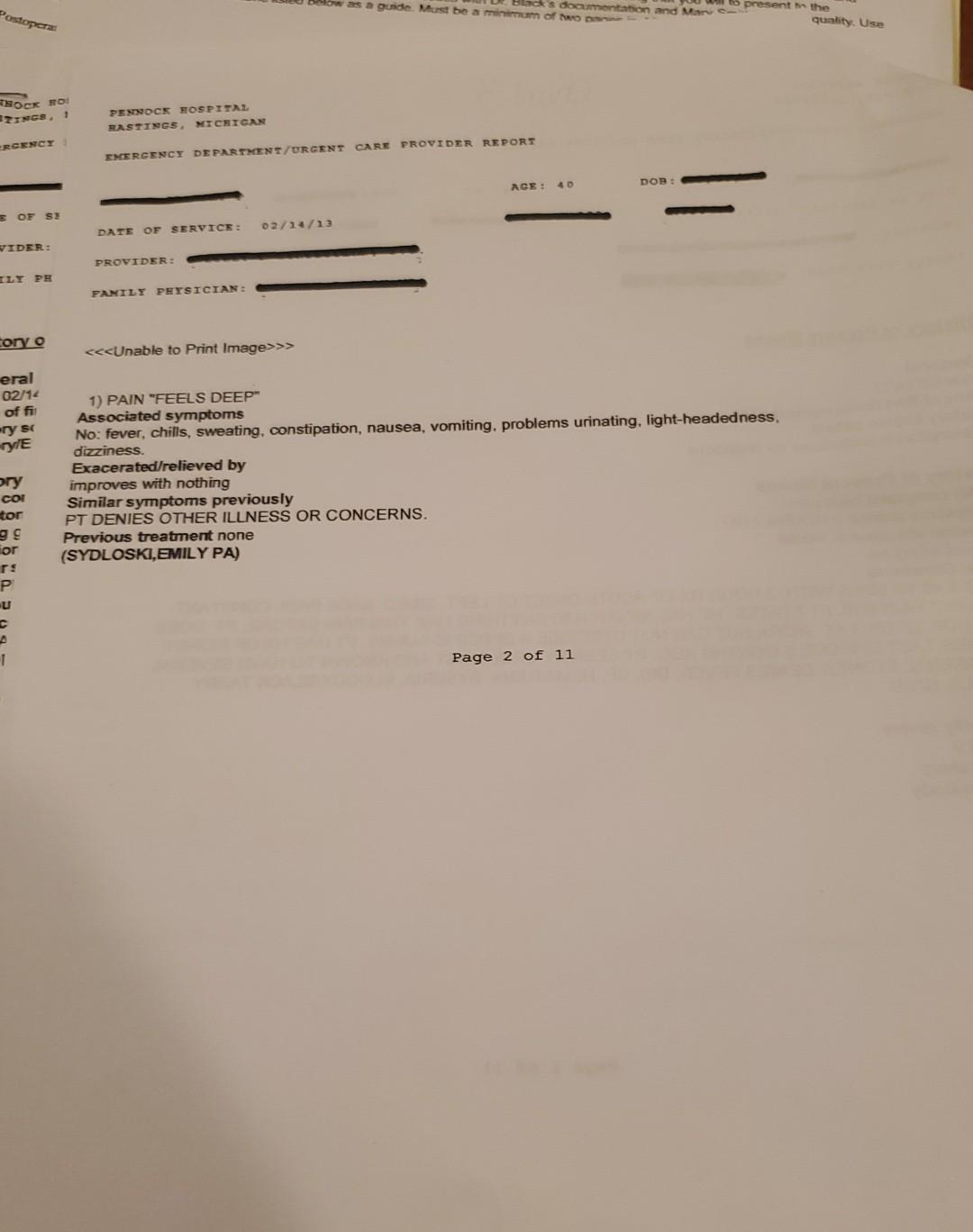 PENNOCK HOSPITAL HASTINGS, MICHIGAN Chart 3 SERVICE