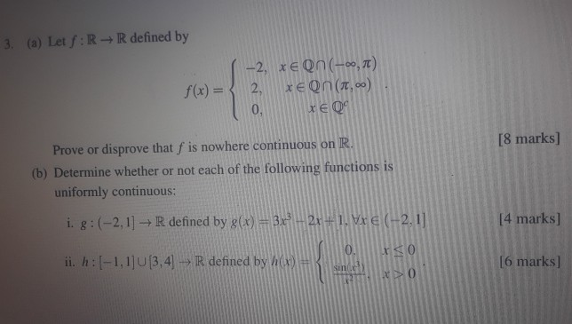 Solved 3 A Let S R R Defined By F X 2 X Qn 0 Chegg Com