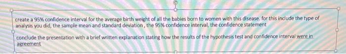 Solved create a 95% confidence interval for the average | Chegg.com