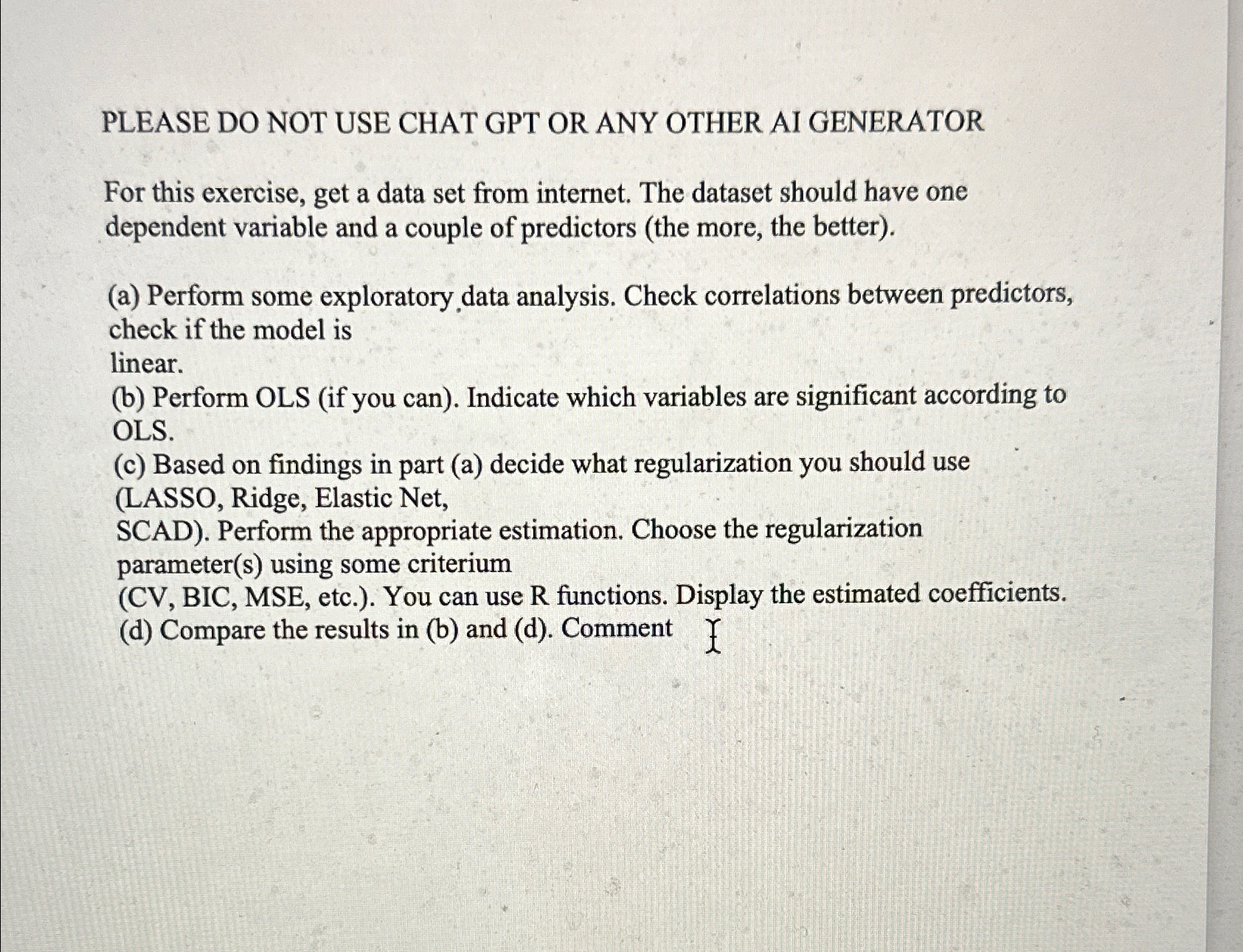 Solved PLEASE DO NOT USE CHAT GPT OR ANY OTHER AI | Chegg.com
