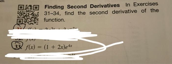 Solved Finding Second Derivatives In Exercises 31 34 Find