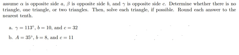 Solved assume α ﻿is opposite side a,β ﻿is opposite side b, | Chegg.com