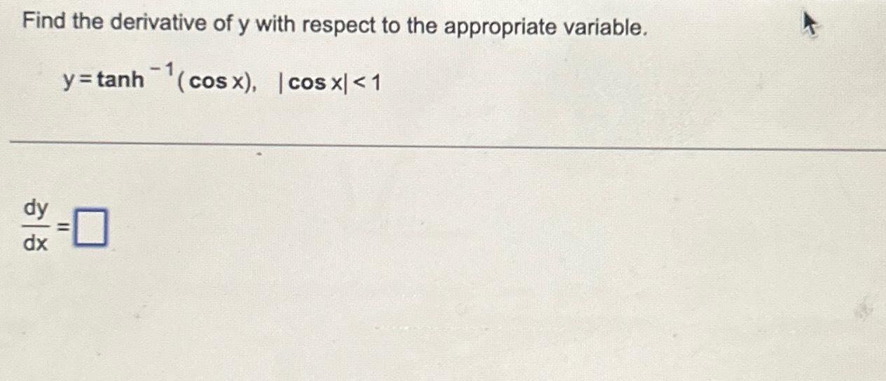 derivative of y 1 cosx