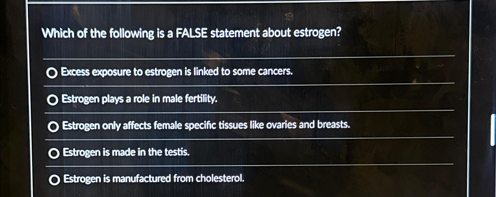 Solved Which of the following is a FALSE statement about | Chegg.com