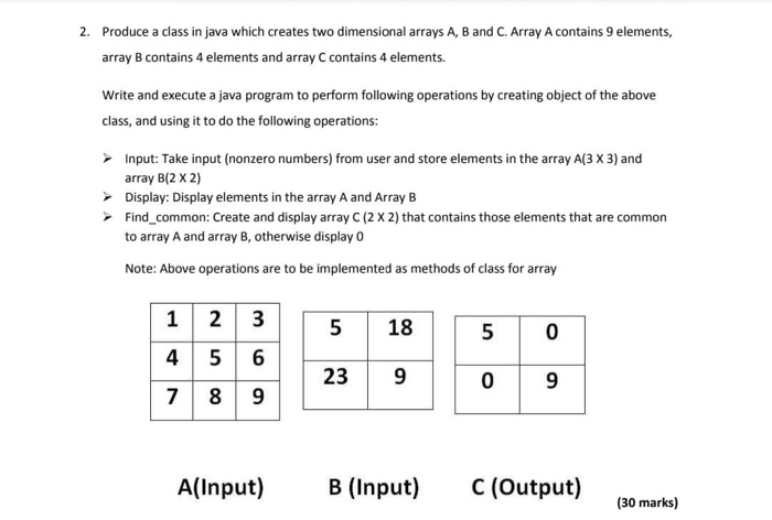 Solved 2. Produce a class in java which creates two | Chegg.com