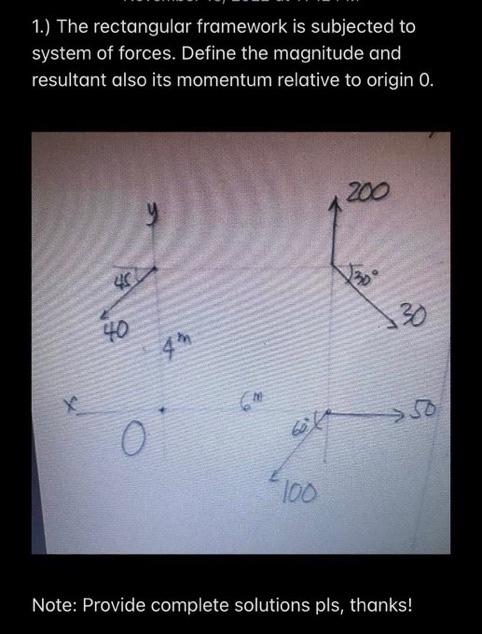 Solved 1.) The rectangular framework is subjected to system | Chegg.com