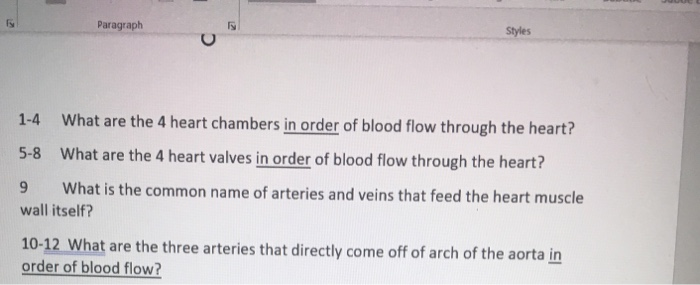 four chambers of the heart in order of blood flow