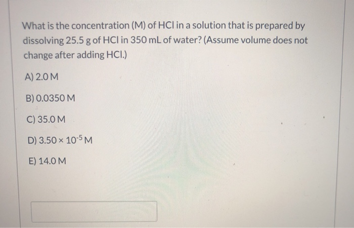 Solved What is the concentration (M) of HCl in a solution | Chegg.com