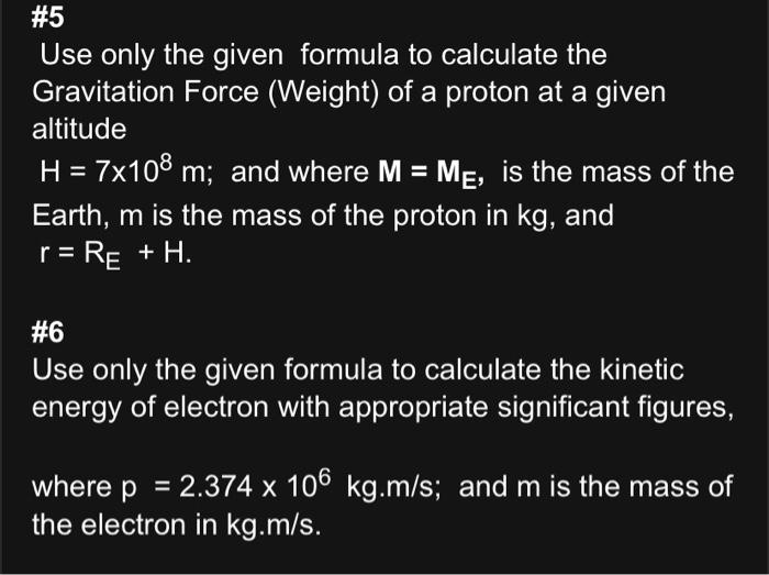 Solved #5 Use only the given formula to calculate the | Chegg.com