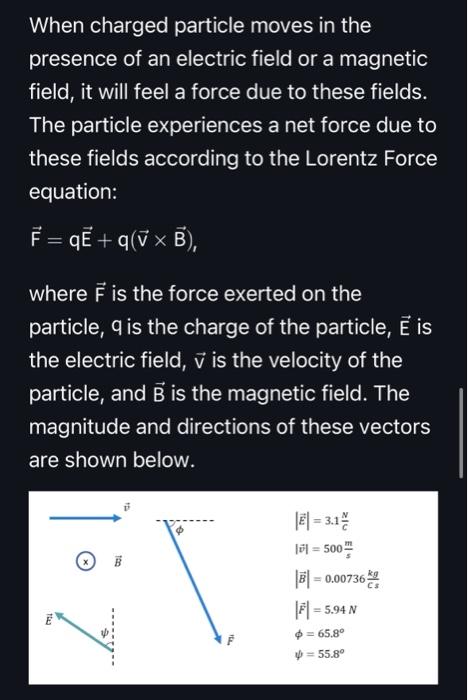 Solved When charged particle moves in the presence of an | Chegg.com