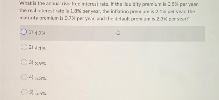 Solved What is the annual risk-free interest rate, if the | Chegg.com