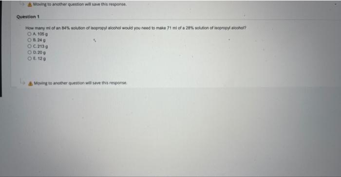 Solved How many mi of an 84% solution of isopropyt alcohol | Chegg.com