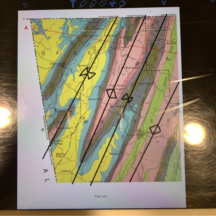 Solved Part D (24 pts) The geological map on the following | Chegg.com