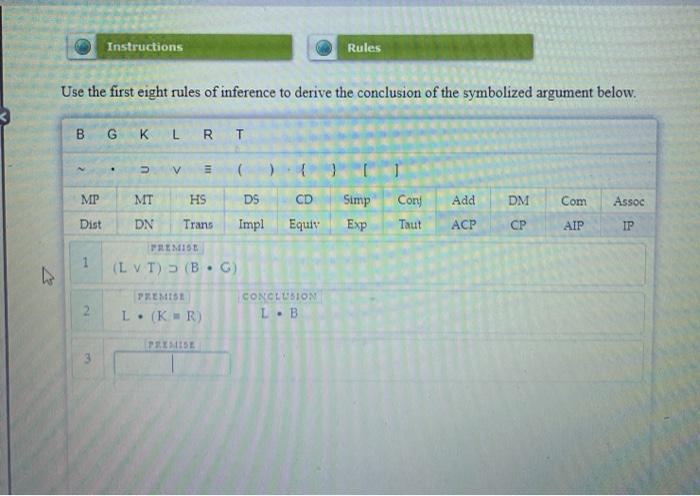 Solved Instructions Rules Use the first eight rules of | Chegg.com