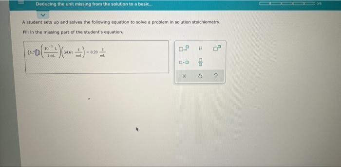 Solved Deducing the unit missing from the solution to a | Chegg.com