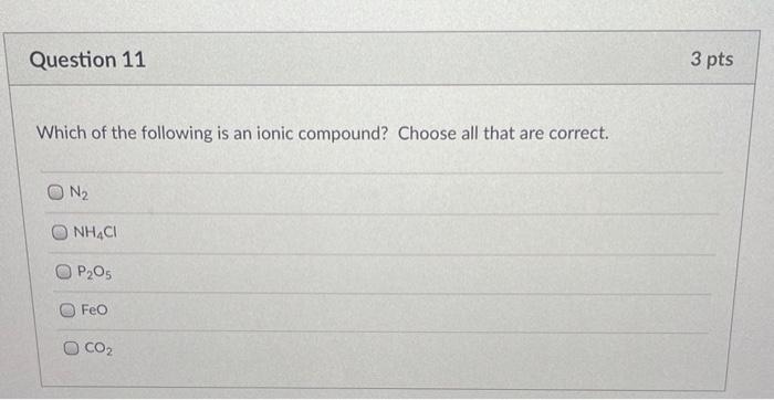 Solved Question 10 3 pts Which one of the following is a | Chegg.com